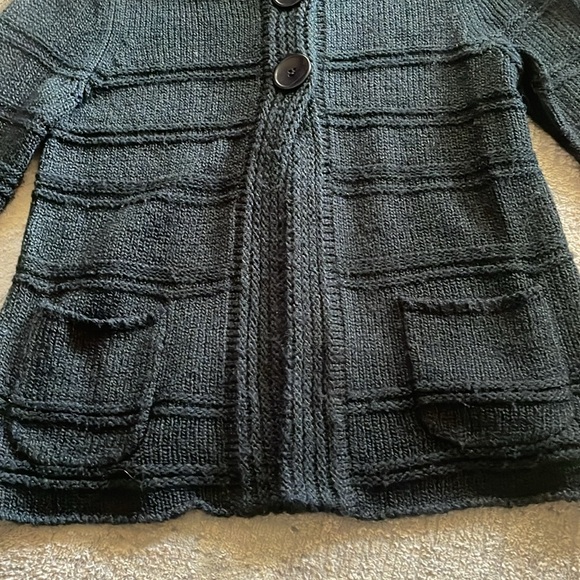 Ladies LH Sport black medium weight sweater/ cardigan w/3 button snap closure L - Picture 2 of 10